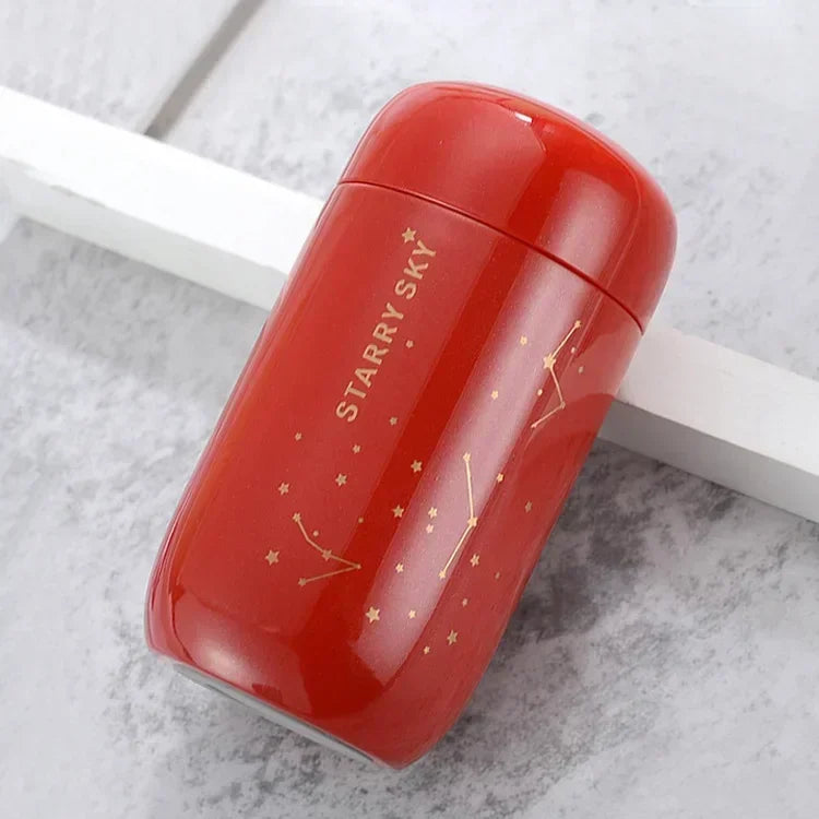 200ML Starry Sky Mini Thermos Bottle – Leakproof Stainless Steel Vacuum Flask Coffee Mug for Travel and Daily Use