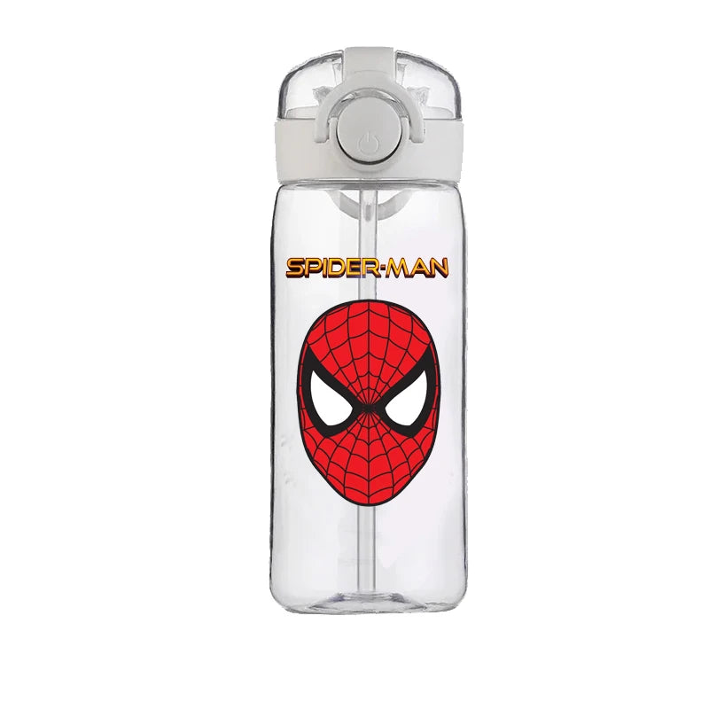 400ml Spider-Man Cartoon Water Bottle – Heat-Resistant Plastic Cup for Boys and Girls, Food-Grade Student Drinking Cup Gift