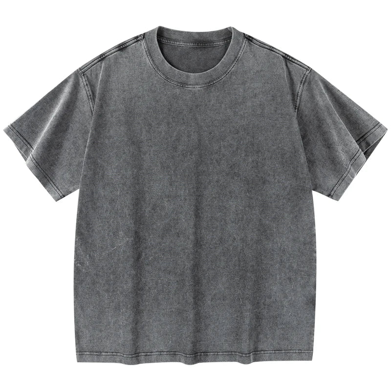 Unisex Washed Vintage Cotton T-Shirt – Loose Fit Retro Hip-Hop Harajuku Style Tee for Streetwear & Casual Summer Looks