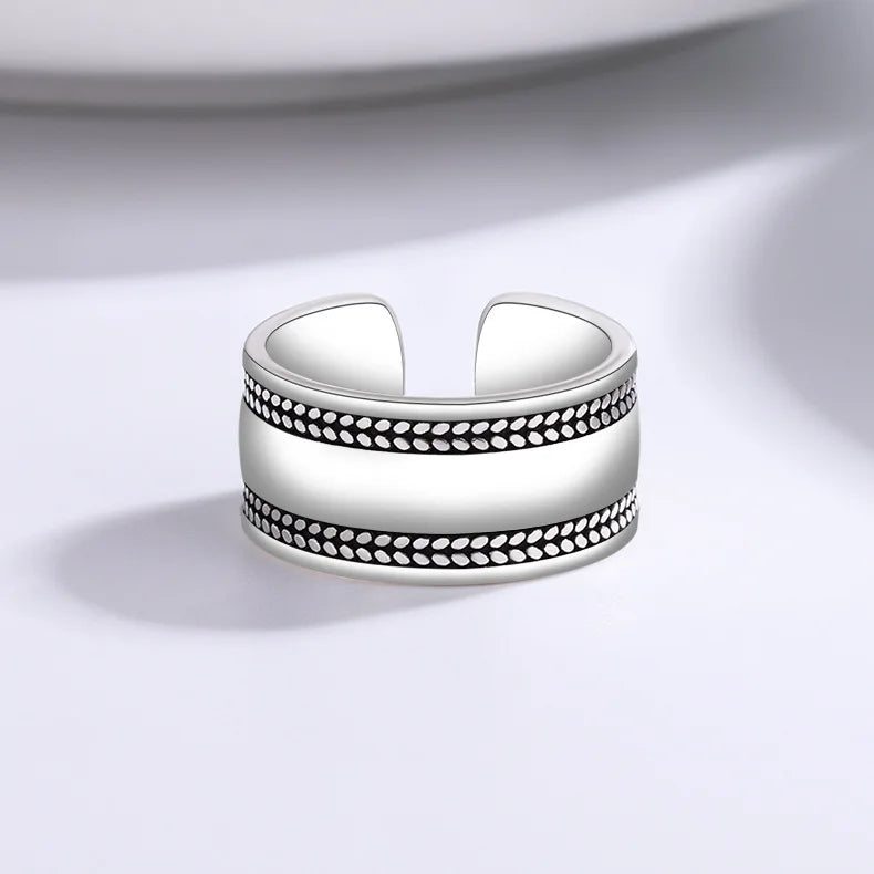 925 Sterling Silver Adjustable Heart Ring – Vintage-Inspired Classic Cocktail Jewelry for Women