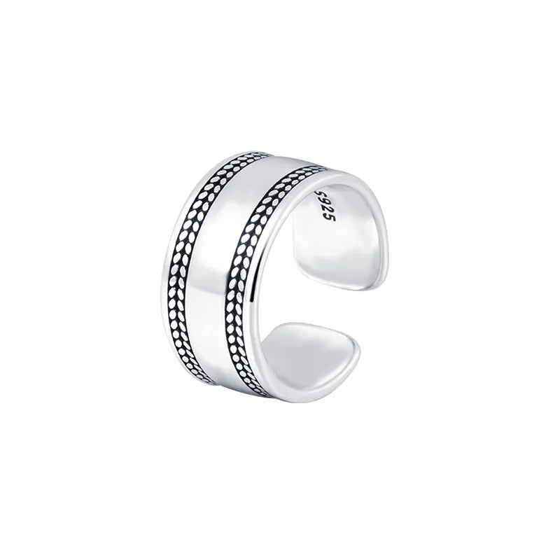 925 Sterling Silver Adjustable Heart Ring – Vintage-Inspired Classic Cocktail Jewelry for Women