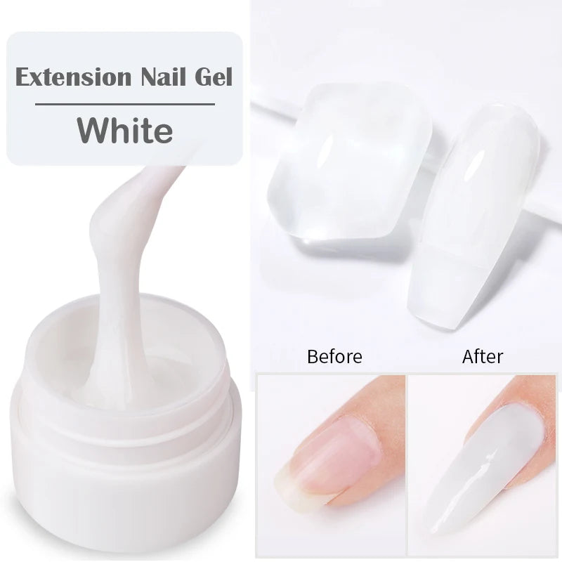 6-in-1 HEMA-Free Hard Gel Nail Polish – Clear Self-Leveling Nail Extension & Reinforcement Builder Gel (8ml)