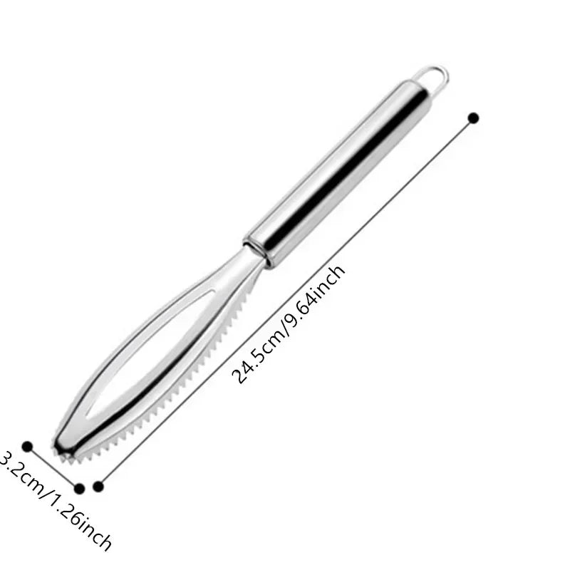 Stainless Steel Fish Scale Remover – Fast Cleaning Tool with Scraper, Peeler, Bone Scaler & Tweezer for Efficient Fish Prep