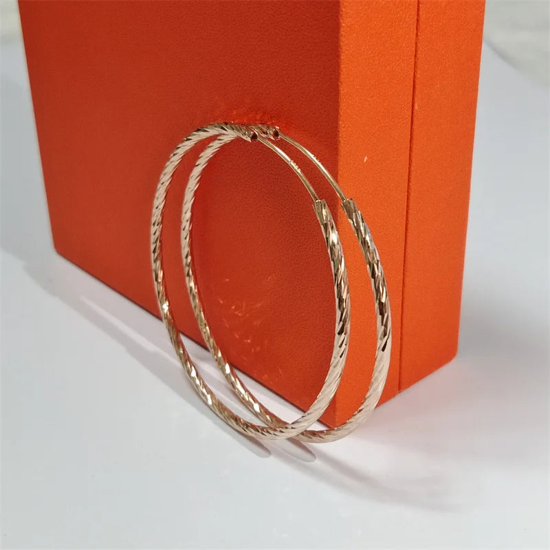 18K Yellow Gold Plated Sterling Silver Hoop Earrings for Women