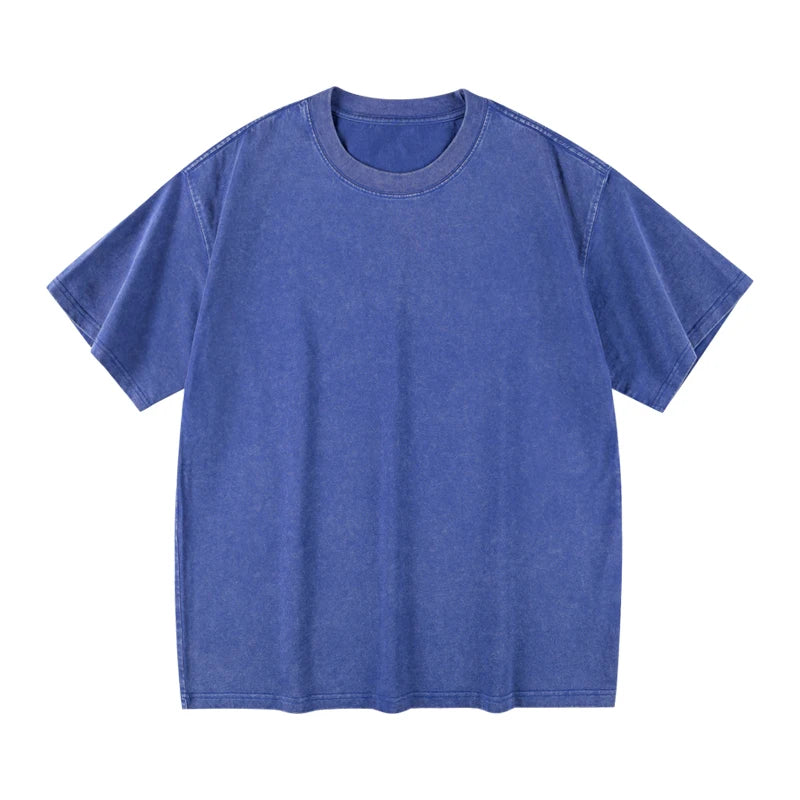 Unisex Washed Vintage Cotton T-Shirt – Loose Fit Retro Hip-Hop Harajuku Style Tee for Streetwear & Casual Summer Looks