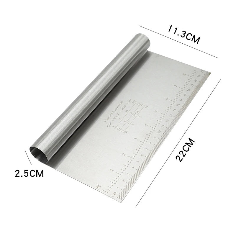 Stainless Steel Cake Scraper – 6"/8" Pastry Spatula for Dough, Buttercream, and Edge Smoothing