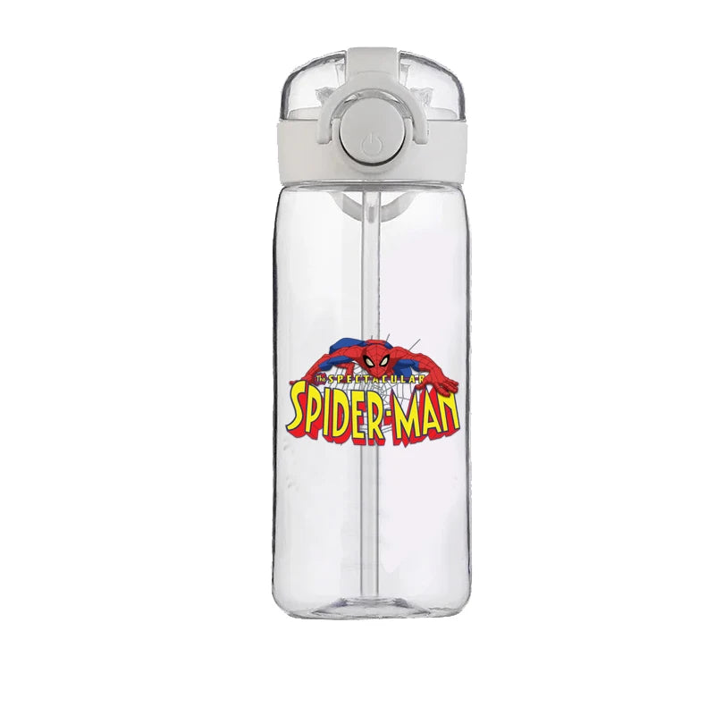 400ml Spider-Man Cartoon Water Bottle – Heat-Resistant Plastic Cup for Boys and Girls, Food-Grade Student Drinking Cup Gift