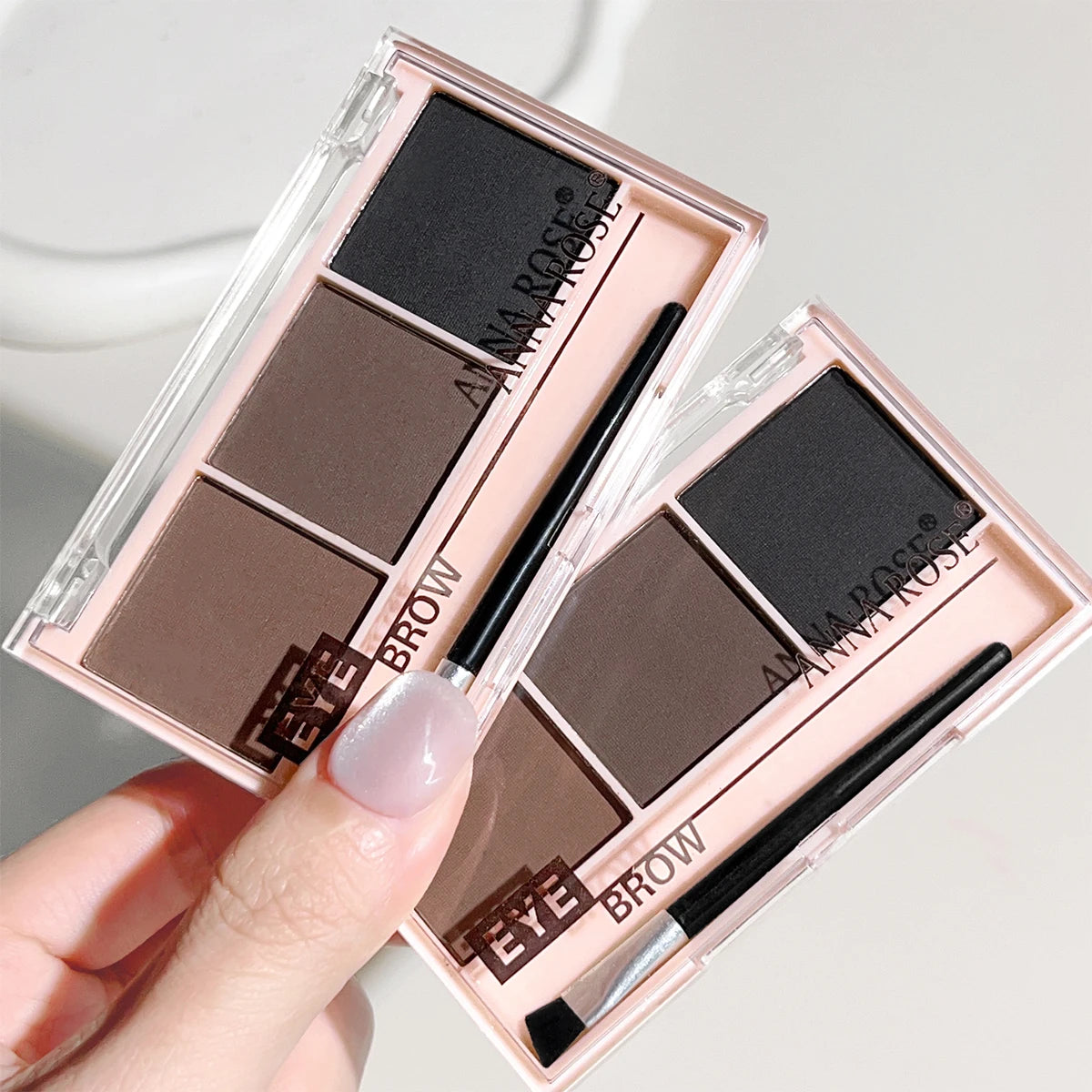 3-Color Brow Powder Set with Brush – Long-Lasting, Natural Definition for Fuller, Sculpted Brows