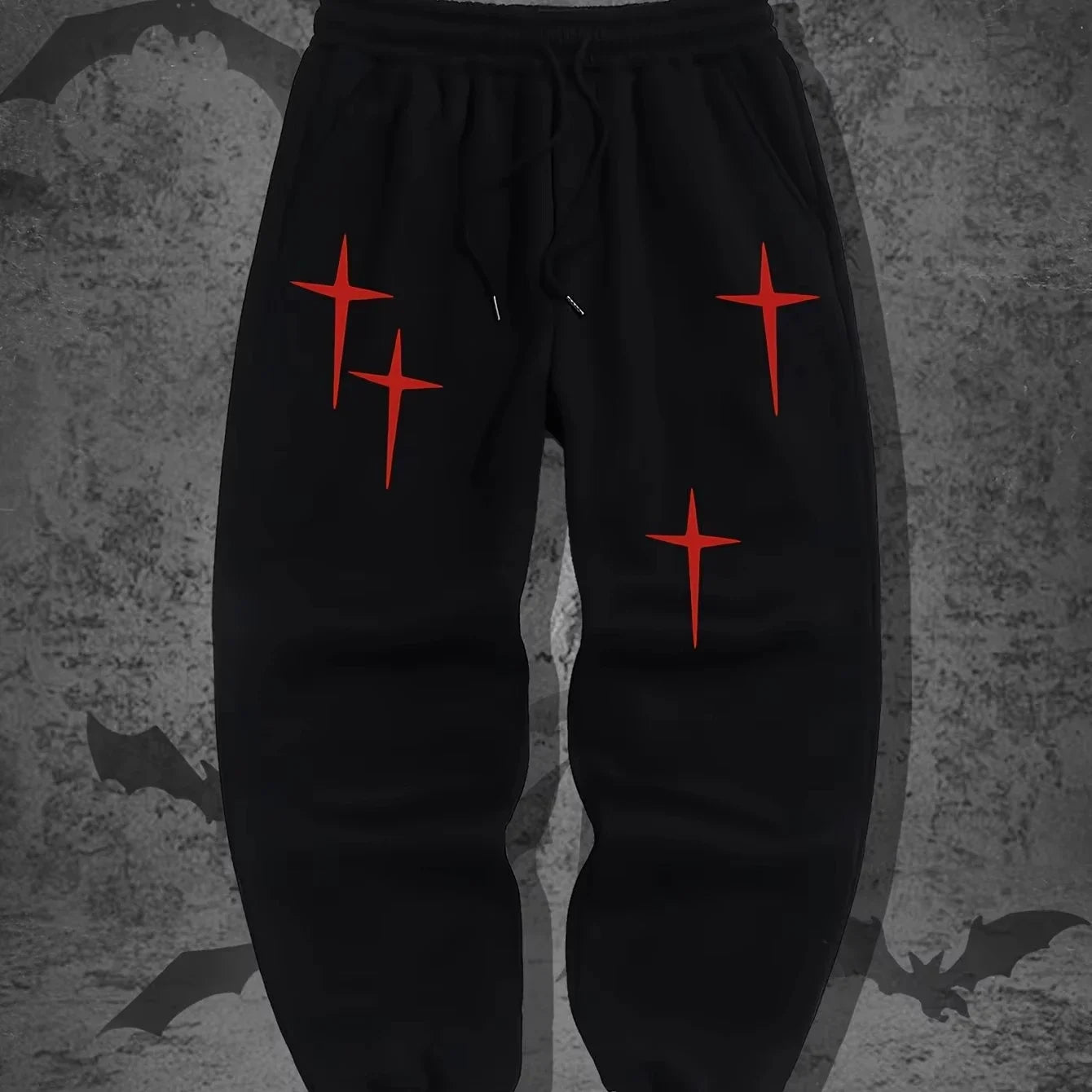 Y2K Gothic Hip-Hop Printed Sweatpants – Slim Fit Harajuku Streetwear for Men and Couples