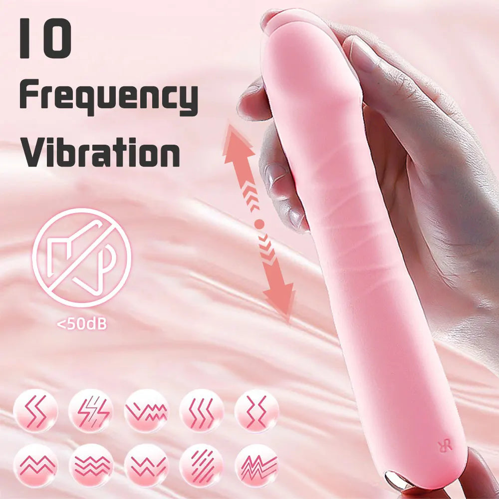 10-Mode Telescopic G-Spot Vibrator – High-Speed Adjustable Dildo for Women