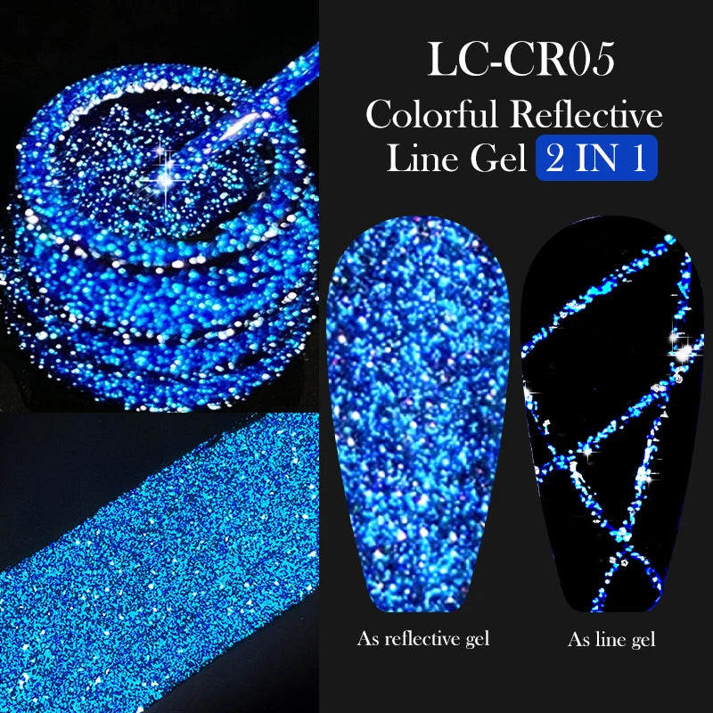 5ml Metallic Gold & Silver Liner Gel – Super Bright Mirror Nail Art Drawing Gel for French Tips & Design