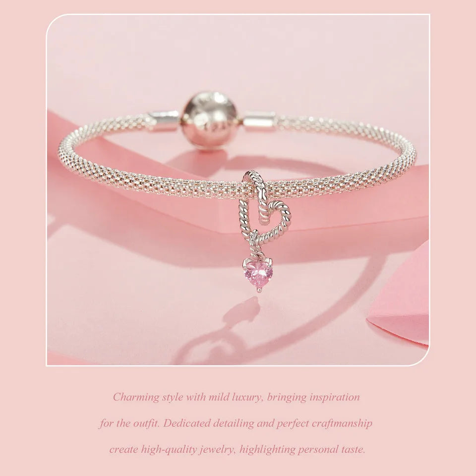 Sterling Silver Spiritual Heart Infinity Charm Bead – Fits Charm Bracelets, Lucky Symbol Jewelry for Women