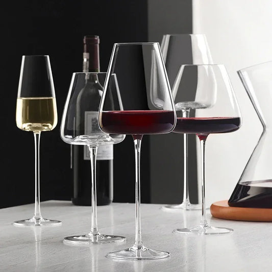 2pcs Large Capacity Burgundy Bordeaux Square Red Wine Glasses – High-End Goblets for Champagne, Water & Party Use