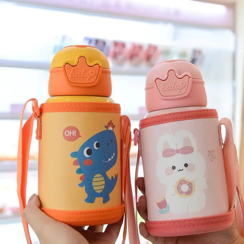 500ml Kids Unicorn Thermos Bottle – Cute Stainless Steel Thermal Water Cup with Straw for School & Travel