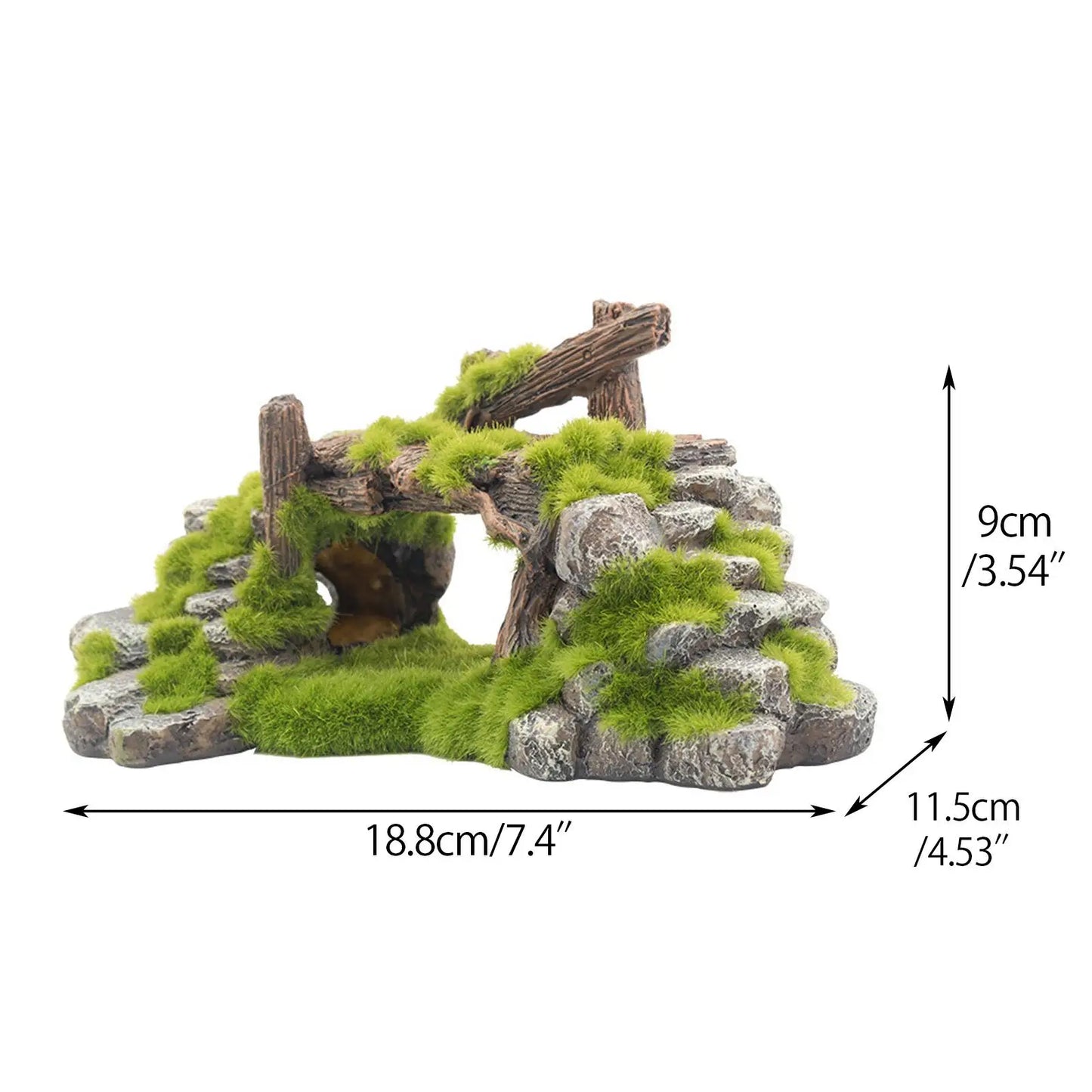 Aquarium Rockery Bridge Decoration – Multifunctional Resin Cave Ornament for Fish Tank Landscaping and Tabletop Aquatic Displays