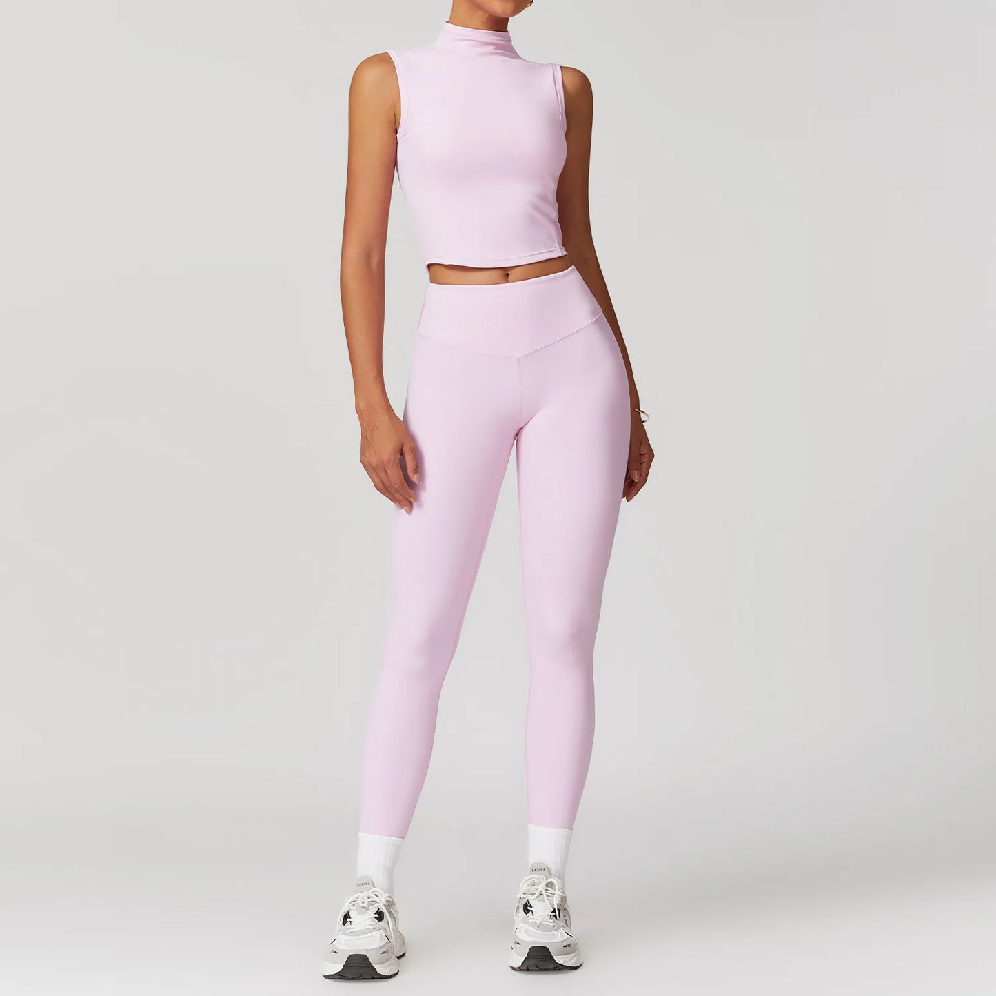 2PCS Women's Yoga Skirt Workout Set – Crop Top & High-Waist Leggings Fitness Sportswear for Gym & Active Training