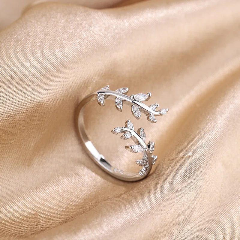 Adjustable Branch Design Ring – 925 Sterling Silver Gold-Plated Women's Cocktail Ring
