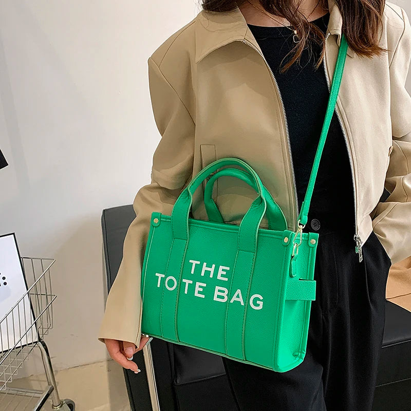 Women's Large Solid Tote Bag – Fashion Crossbody Handbag with Zipper Closure and Interior Compartment