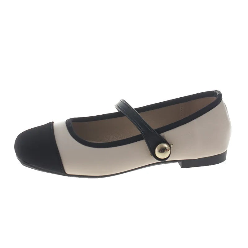 Square Toe Soft Sole Mary Jane Flats – Versatile French Style Casual Shoes for Women