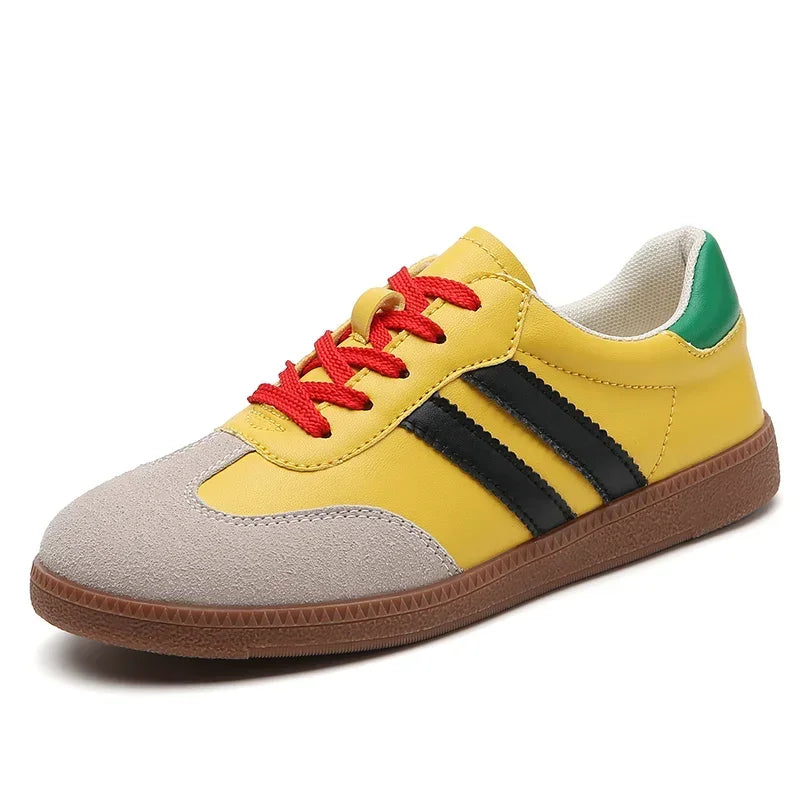 Women’s White Platform Sneakers – Fashion Casual Lace-Up Vulcanized Flats, Comfortable Everyday Walking Shoes for Spring Style