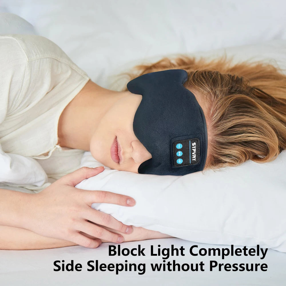 Bluetooth 5.3 Sleeping Mask with Wireless Headphones – Soft Velvet Eye Shade for Men & Women