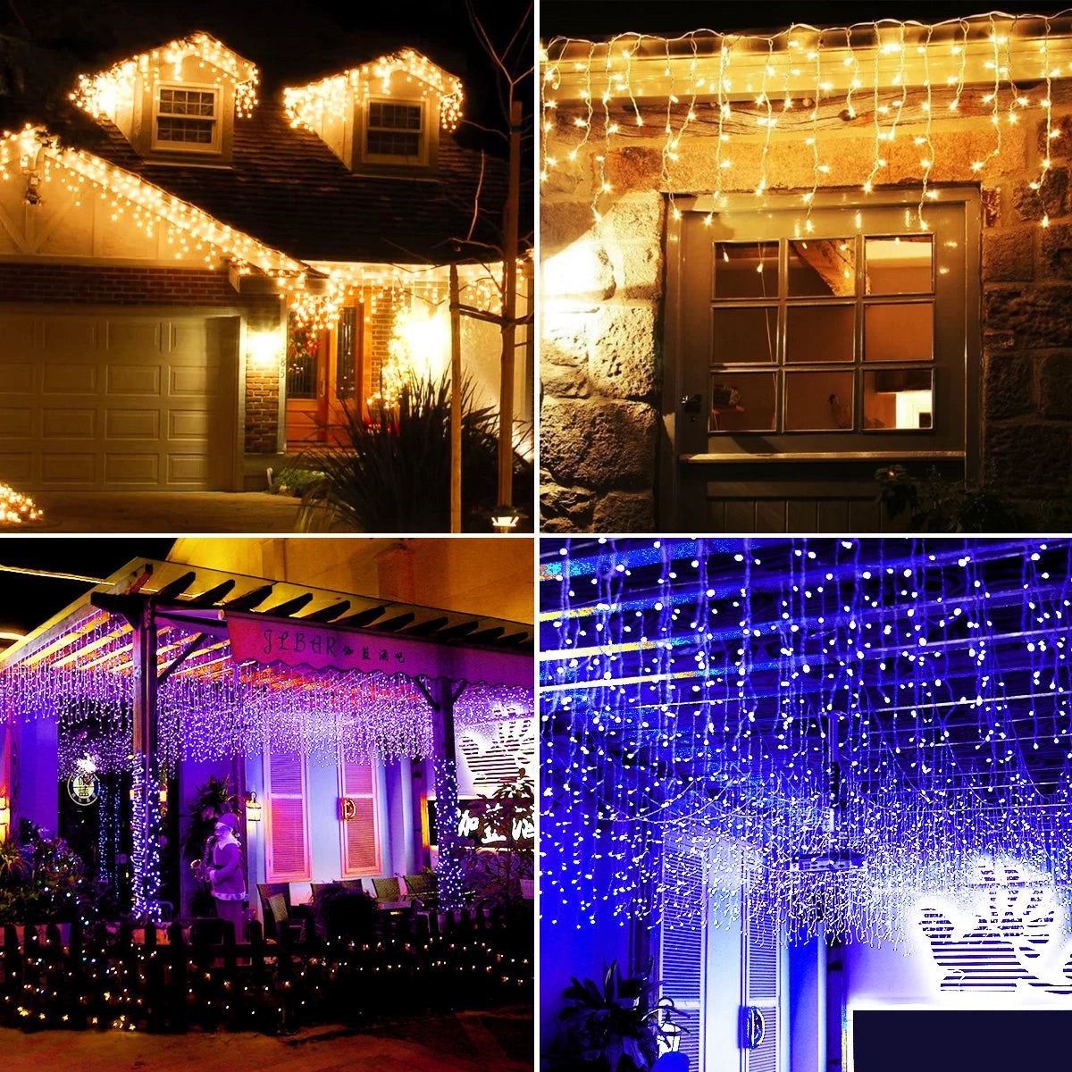 5M Outdoor Icicle LED String Lights – Waterproof Garland Curtain Lights for Garden, Party, Eaves & Wedding Decor (96 LEDs, 8 Modes)