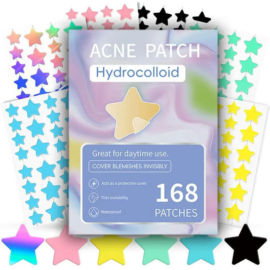 Colorful Star Acne Pimple Patch Stickers – Invisible Spot Concealer Skincare for Face