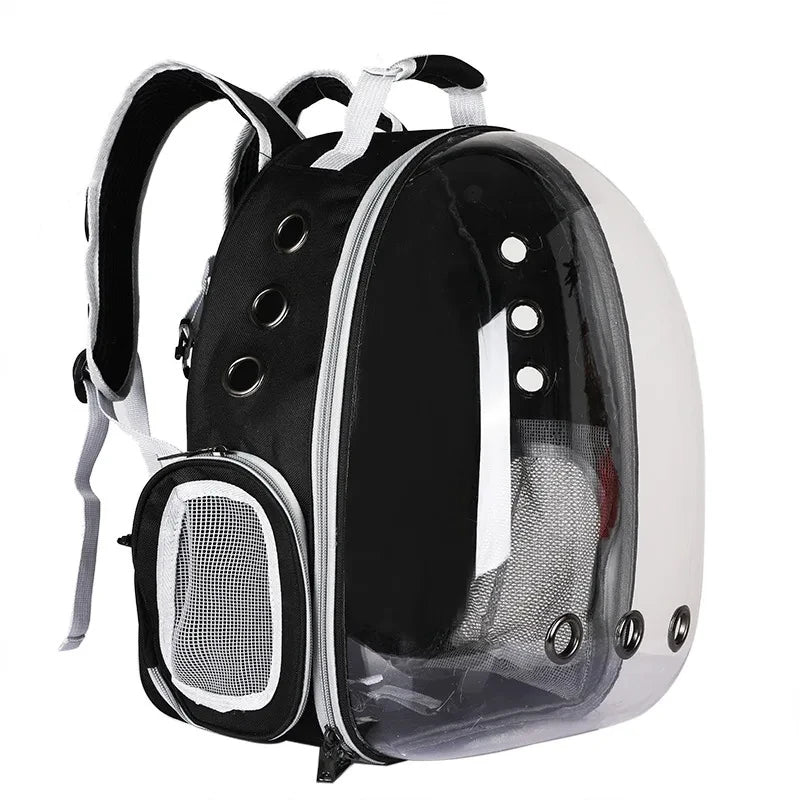 Cat Backpack Carrier – Transparent Panoramic View Pet Travel Bag, Breathable & Lightweight Shoulder Backpack for Medium Cats