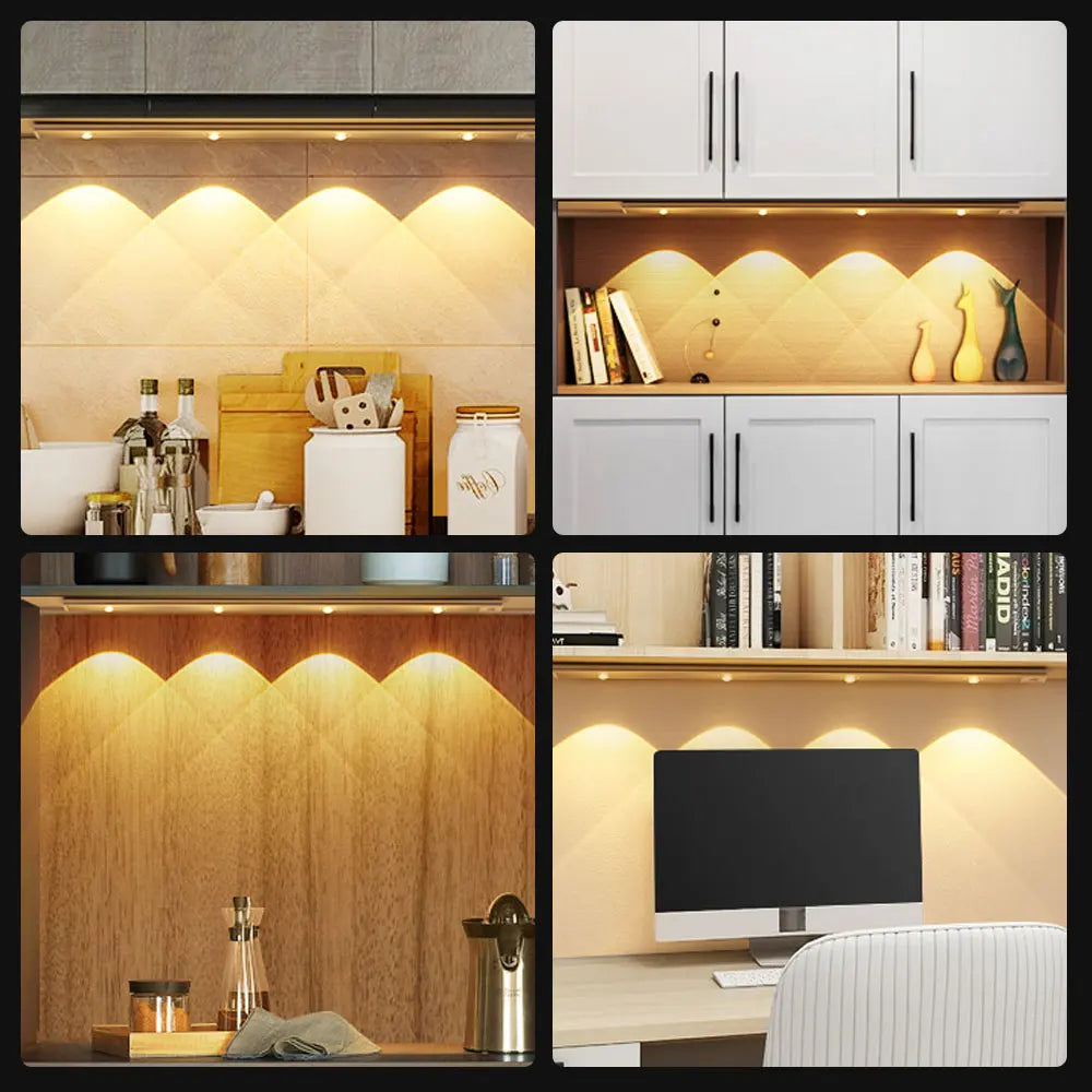 Ultra-Thin Motion Sensor LED Light – Rechargeable Wireless Strip Lamp for Wardrobe, Kitchen, Bedroom, or Closet – USB Indoor Night Lighting