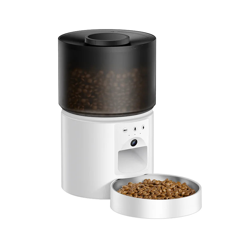 Smart Automatic Pet Feeder with HD Camera – APP-Controlled Cat & Dog Food Dispenser, 3L Capacity, Night Vision, Voice Call, Dual Power