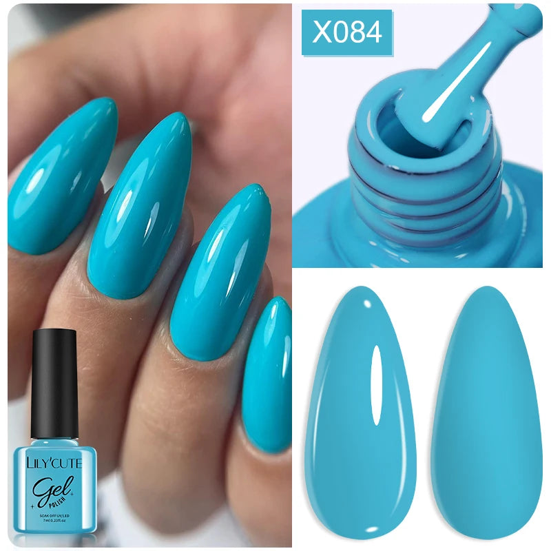 7ml Nail Gel Polish – 125 Solid Colors, Soak-Off UV LED Semi-Permanent Gel for Manicure