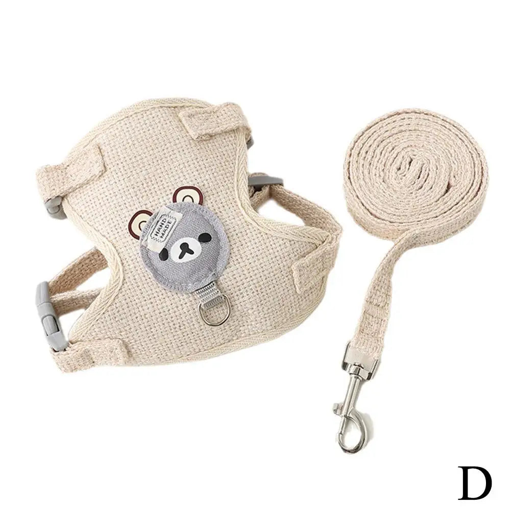 Adjustable Undershirt-Style Pet Harness with Leash – Breathable Vest for Small Dogs and Cats, Comfortable & Secure