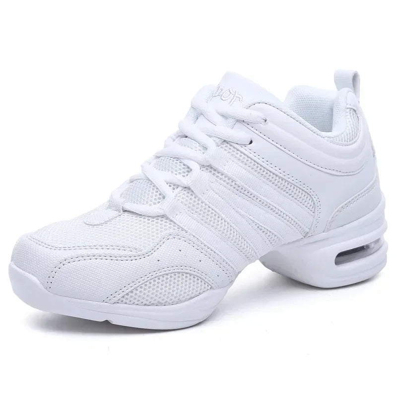 Women's Breathable Mesh Jazz Dance Sneakers – Lightweight Modern Fitness Shoes with Soft Rubber Outsole