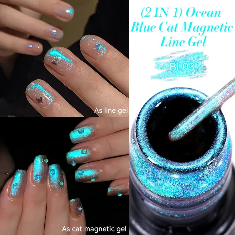 5ml Metallic Gold & Silver Liner Gel – Super Bright Mirror Nail Art Drawing Gel for French Tips & Design