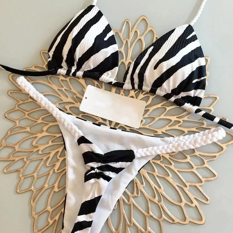 Women’s Lace-Up Bikini Set – Solid Color Two-Piece Split Swimsuit with Wire-Free Support and Removable Pads, Sexy Beach Style