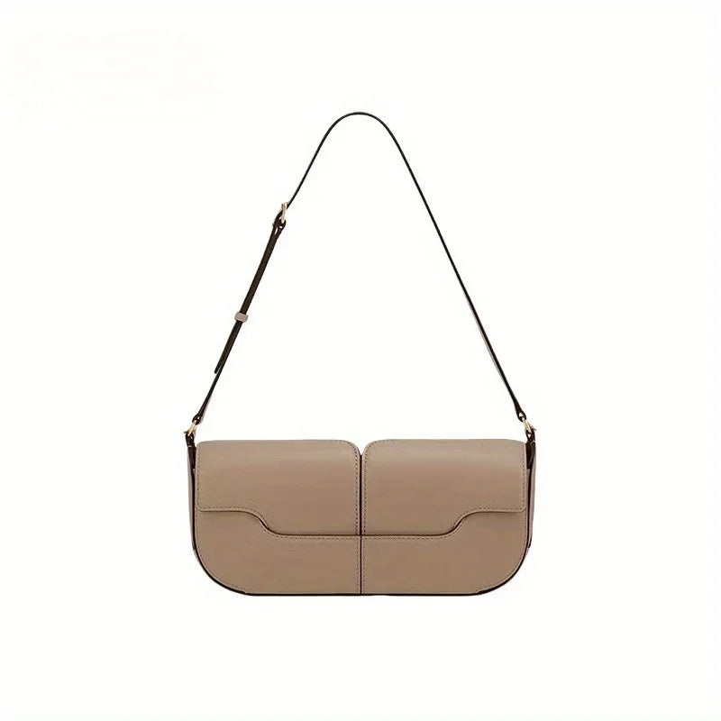 Women's Split Leather Underarm Shoulder Bag – Luxury Minimalist Baguette Tote Purse