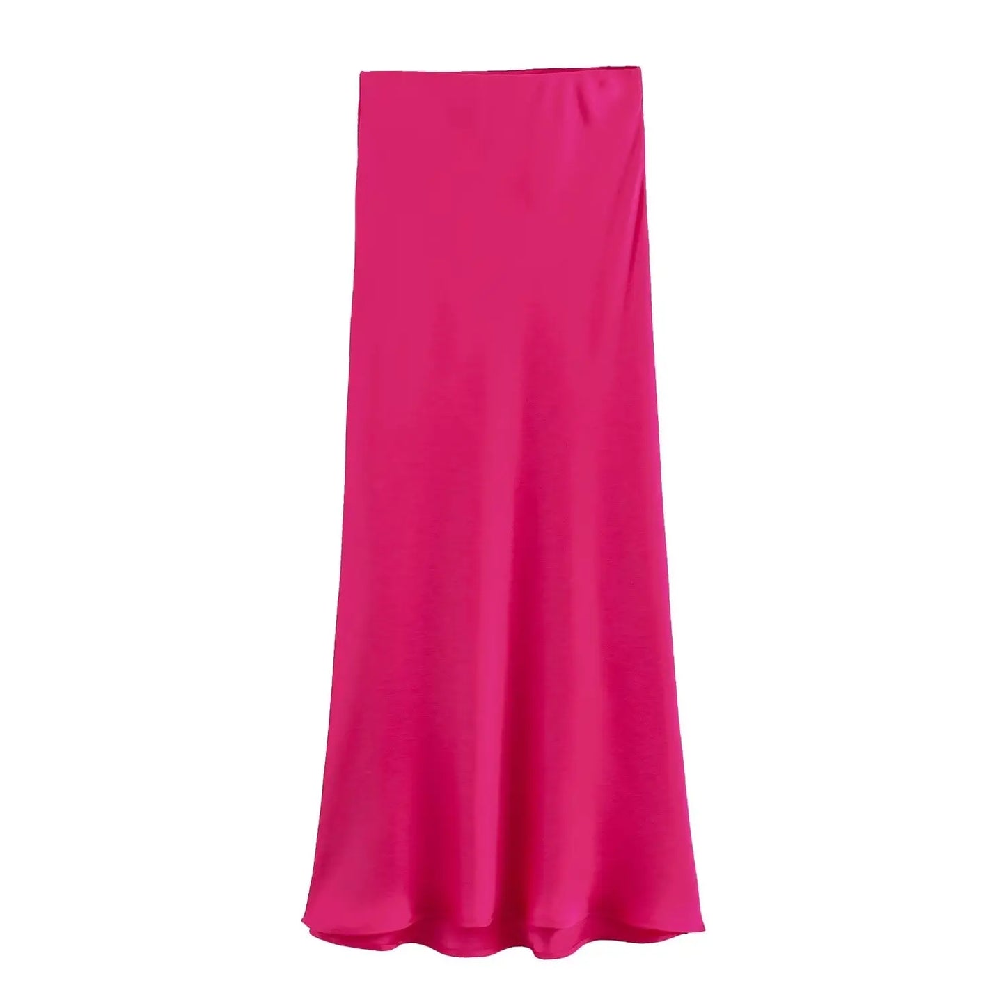 Solid Satin Mermaid Skirt – Women's Elegant Slim Fit Ankle-Length Beach Style Skirt