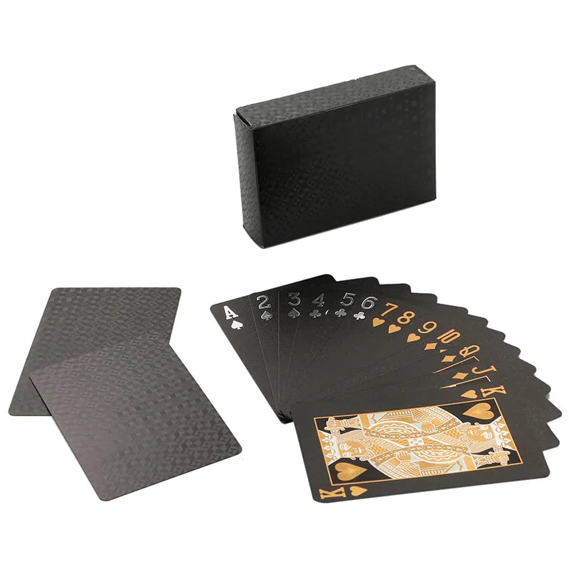 24K Gold Waterproof Plastic Playing Cards – Durable PET Poker Deck for Table Games & Gift Nights