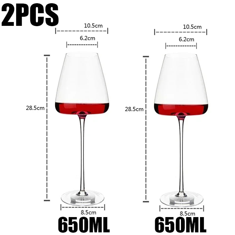 2pcs Large Capacity Burgundy Bordeaux Square Red Wine Glasses – High-End Goblets for Champagne, Water & Party Use