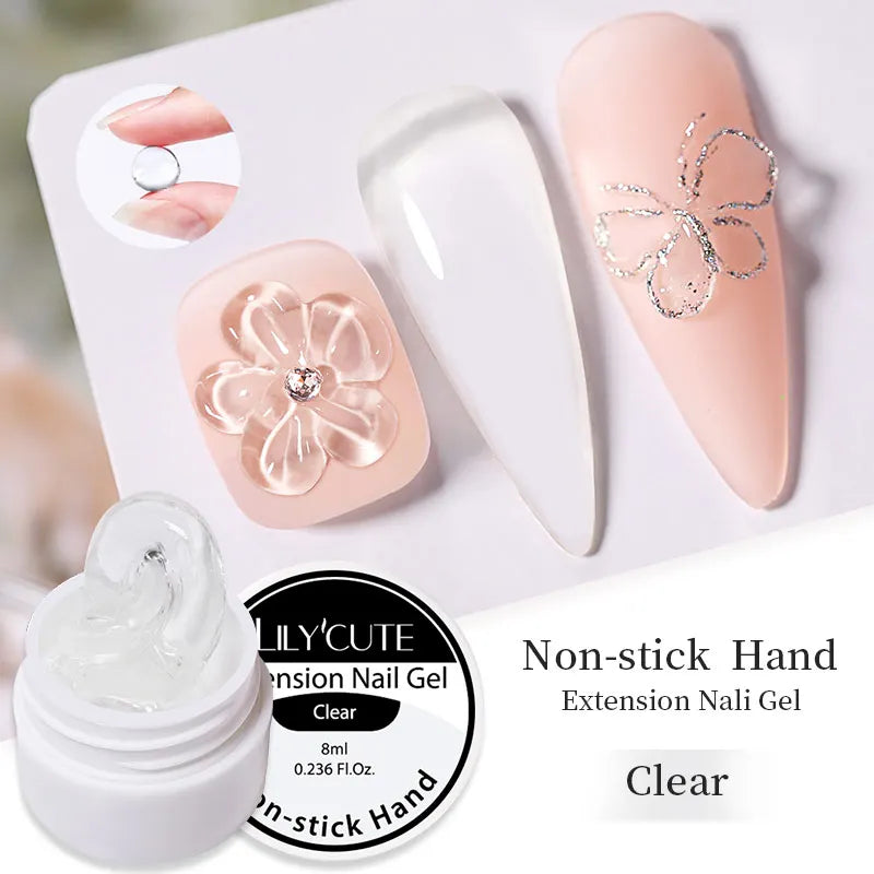6-in-1 HEMA-Free Hard Gel Nail Polish – Clear Self-Leveling Nail Extension & Reinforcement Builder Gel (8ml)