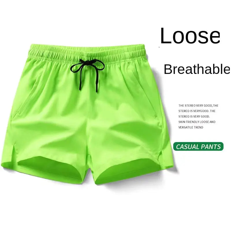Summer Three-Piece Sports Shorts – Unisex Running Pants with Zipper Pockets for Beach and Casual Wear