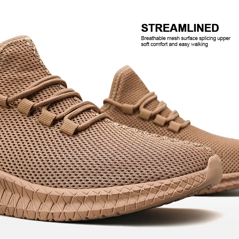 Unisex Breathable Running Sneakers – Non-Slip Knit Mesh Lace-Up Trainers for Outdoor Jogging, Hiking, and Training, Lightweight EVA Cushion Shoes