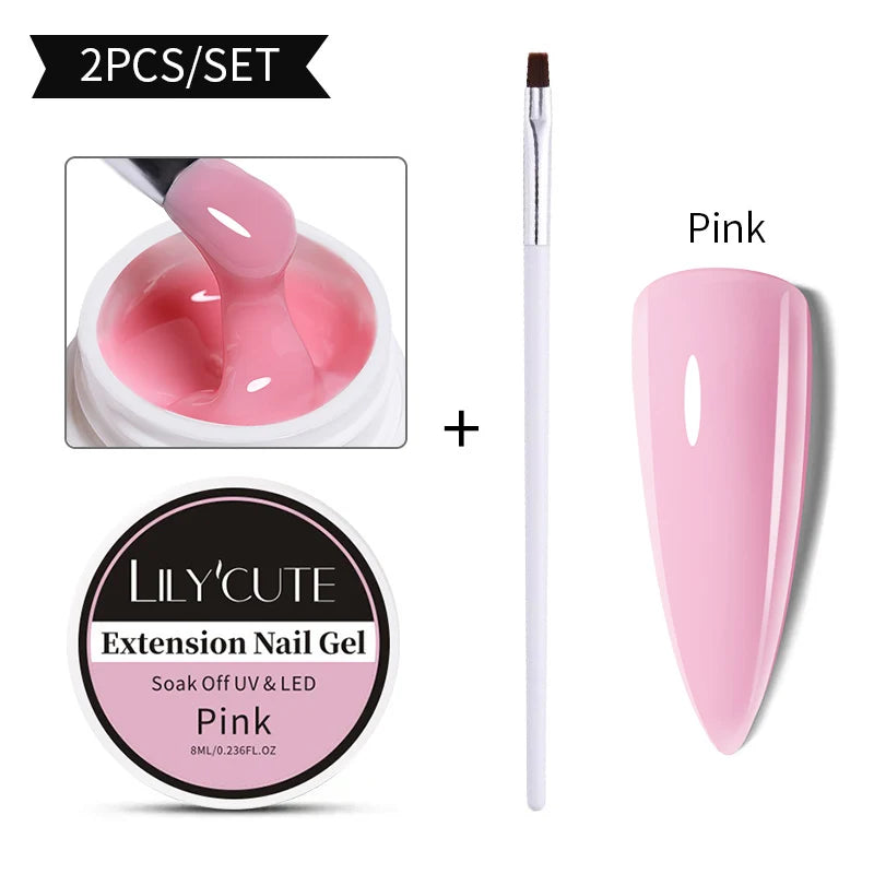6-in-1 HEMA-Free Hard Gel Nail Polish – Clear Self-Leveling Nail Extension & Reinforcement Builder Gel (8ml)
