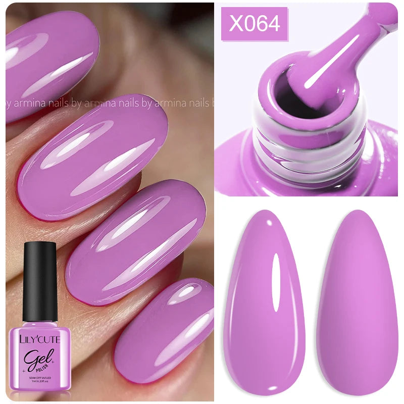 7ml Nail Gel Polish – 125 Solid Colors, Soak-Off UV LED Semi-Permanent Gel for Manicure