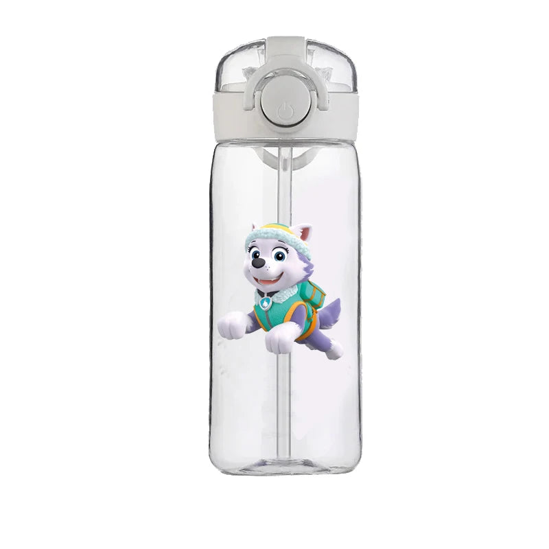 400ml PAW Patrol Chase Water Bottle – Leak-Proof Cartoon Plastic Cup with Straw for Kids, School, and Outdoor Sports Use
