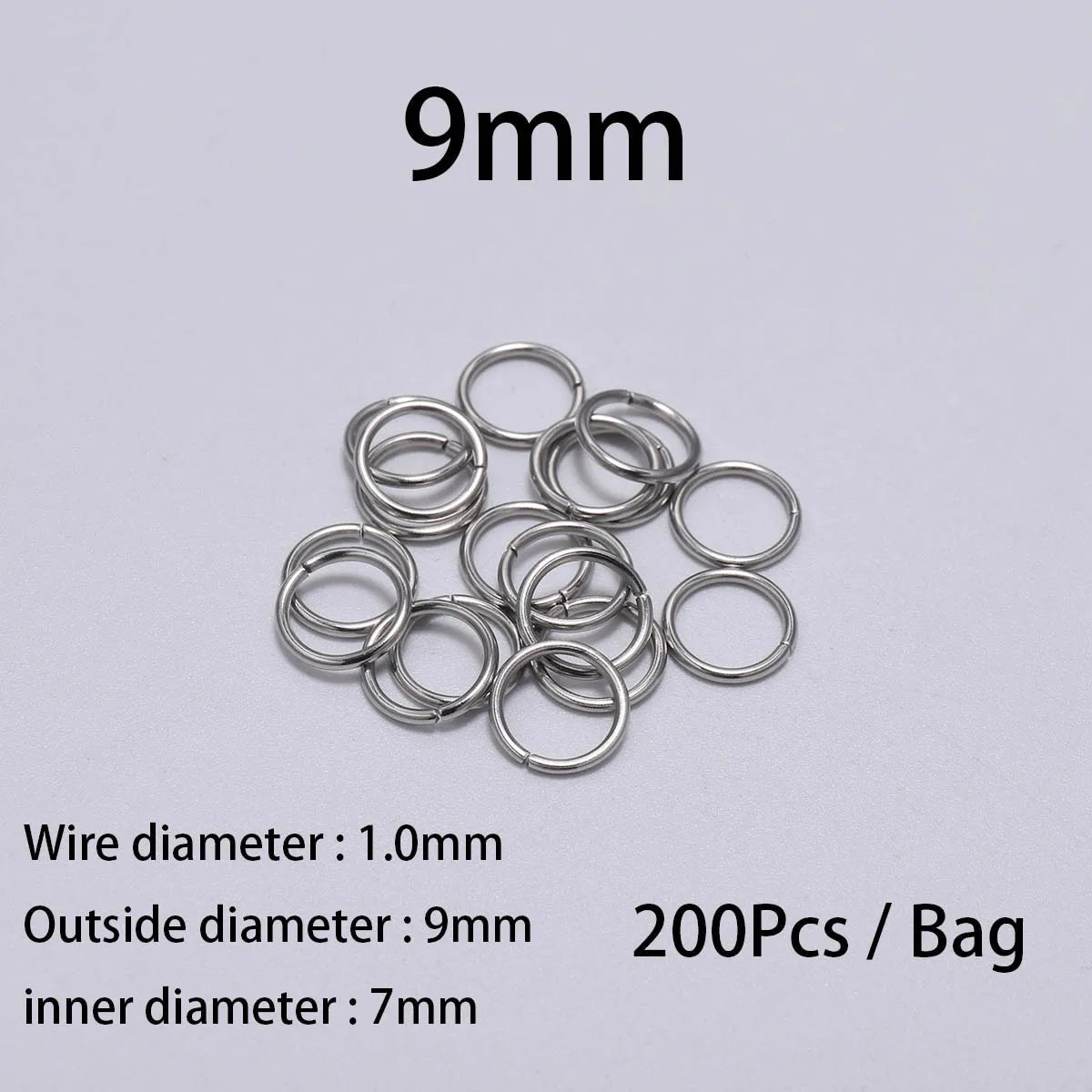 30–200pcs Stainless Steel Split Jump Rings – 3–25mm Open Loop Connectors for DIY Jewelry Making Accessories