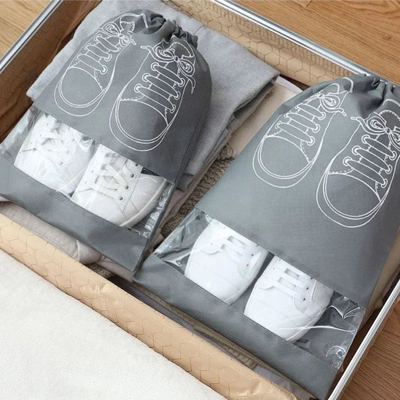 5-Piece Waterproof Shoe Storage Bags – Large Capacity Travel Organizers with Thickened Non-Woven Fabric