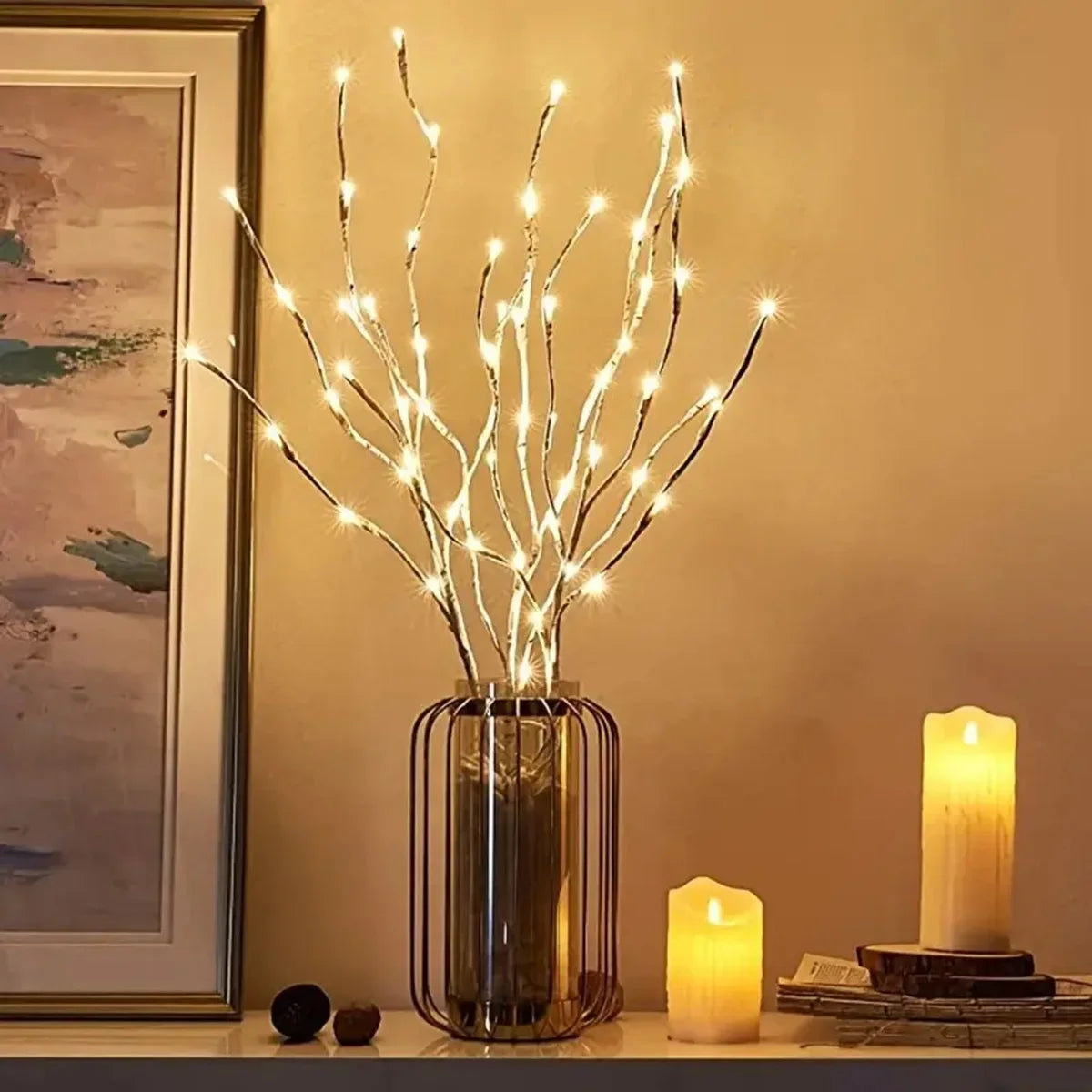 Battery-Operated LED White Birch Branch Lights – 28" Warm or White Twinkle Twig Lights for Christmas, Weddings, Bedroom & Outdoor Decor