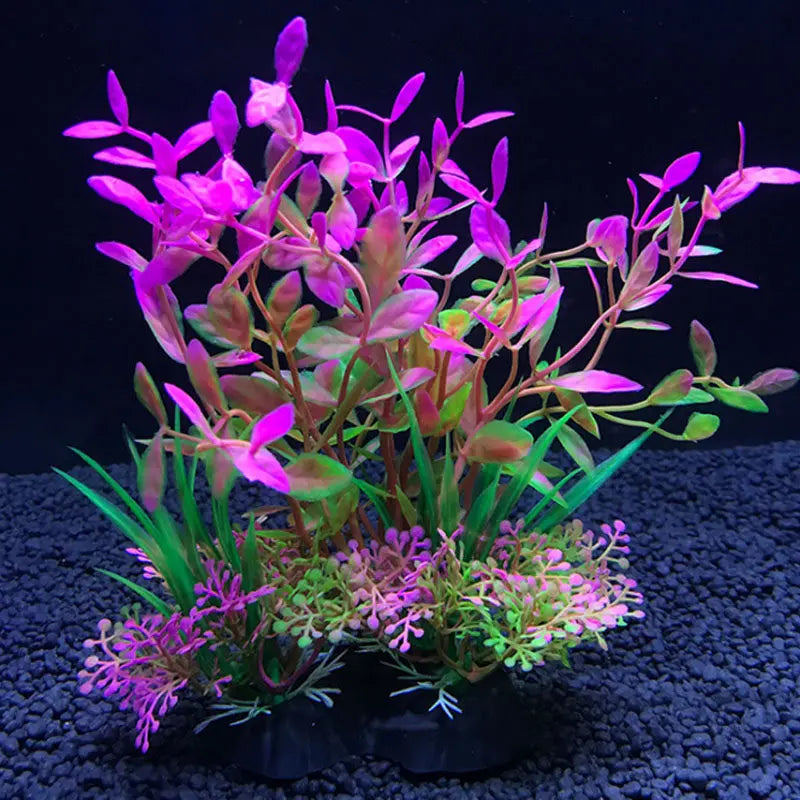 Artificial Aquarium Plants Set – 12-Style Plastic Aquatic Weeds and Grass Decorations for Fish Tank Landscaping (14cm Height)