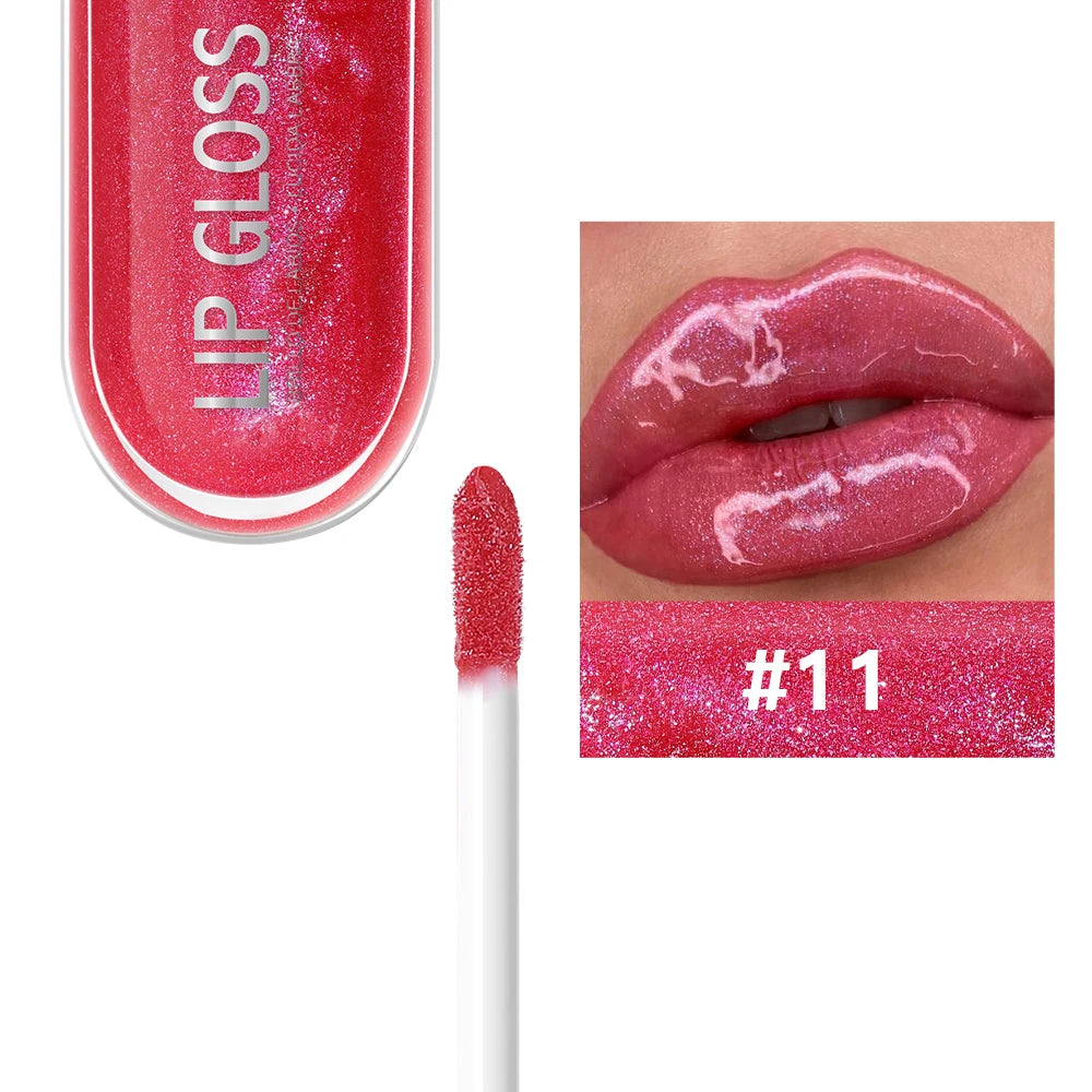 12 Colors Glitter Lip Gloss – Long-Lasting Diamond Pearlescent Metallic Liquid Lipstick